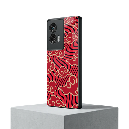 Vermilion Anime motorola edge 50 fusion mobile cover | shockproof glass phone case