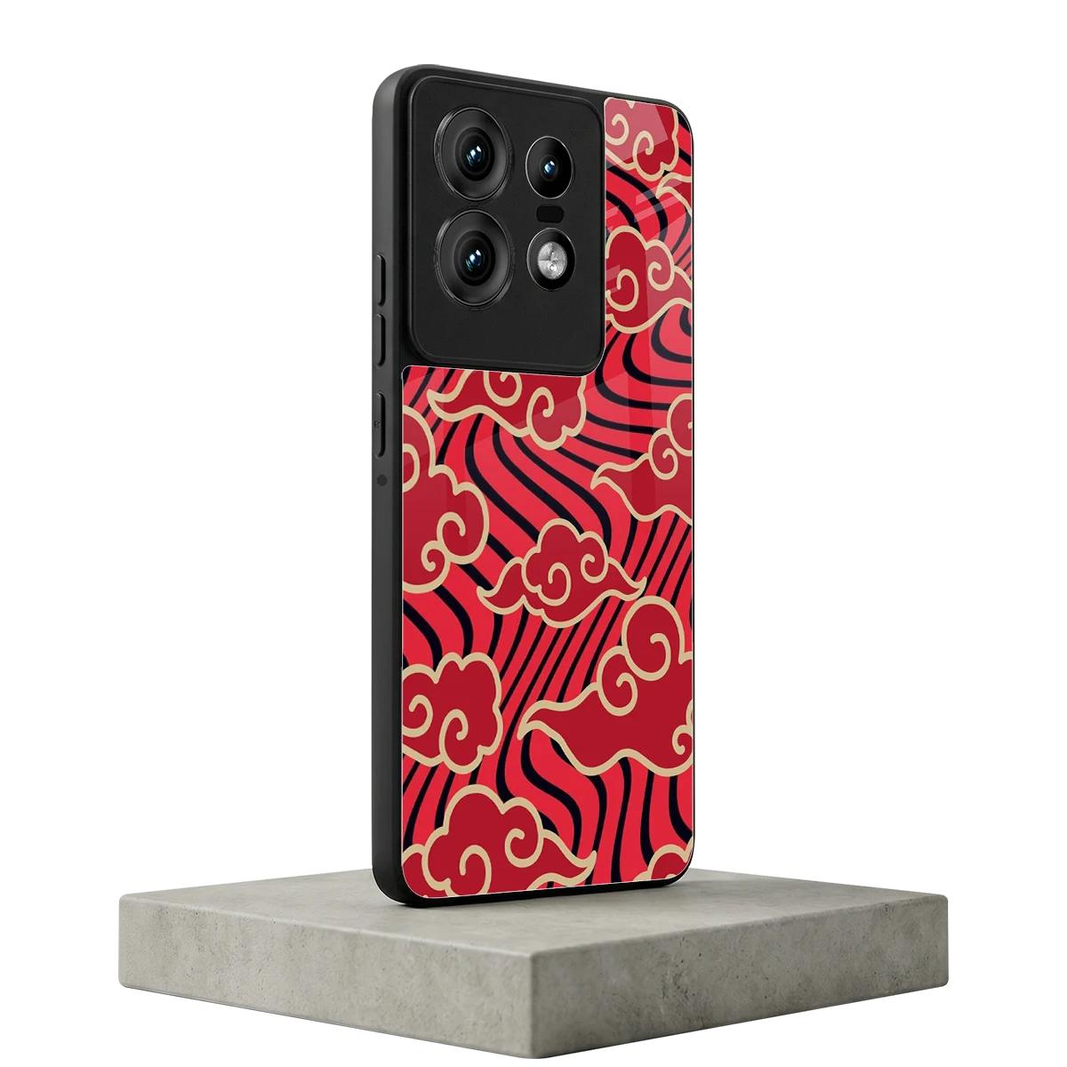 Vermilion Anime motorola edge 50 pro mobile cover | shockproof glass phone case