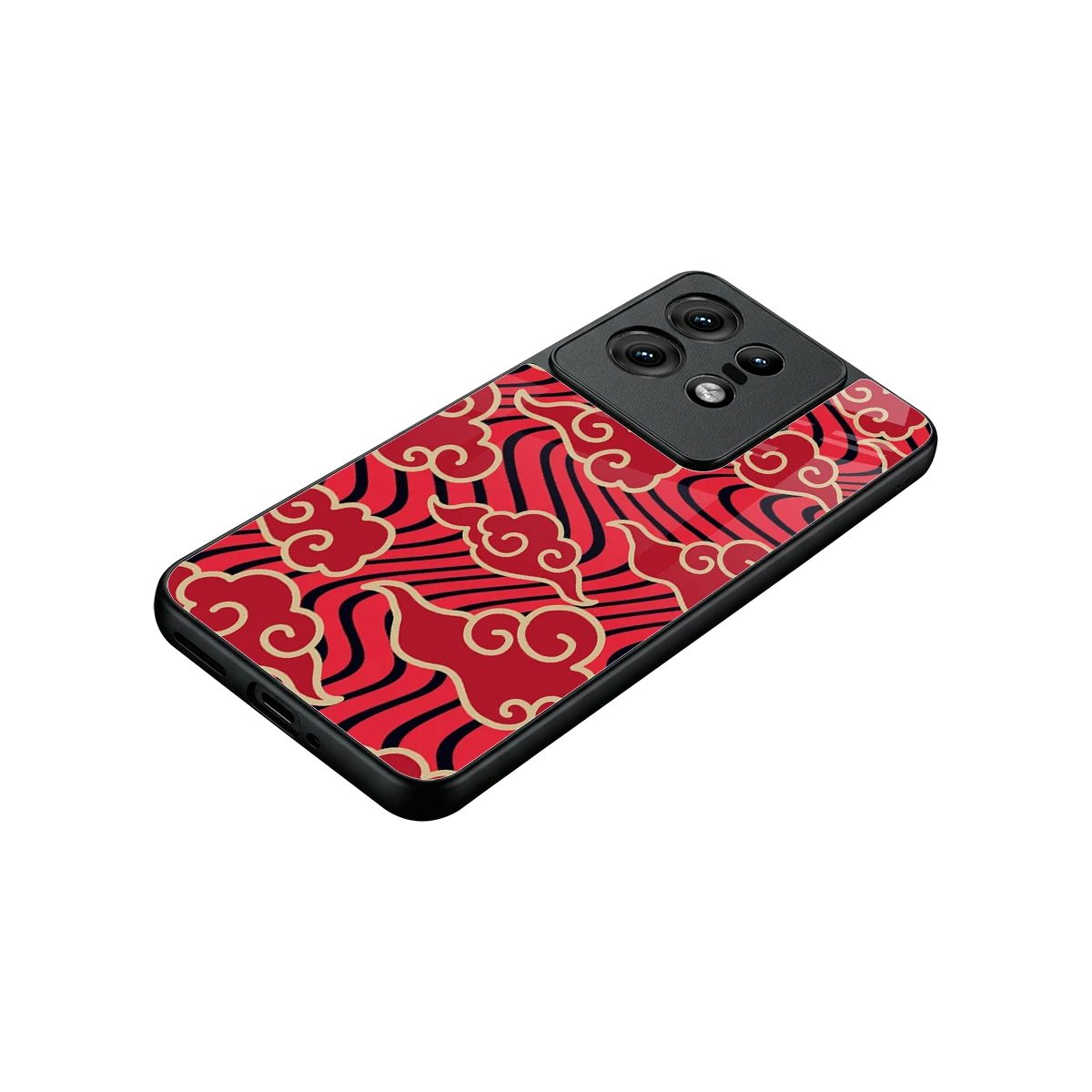 Vermilion Anime stylish phone case for motorola edge 50 pro | glossy glass and slim fit