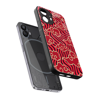 Vermilion Anime sleek nothing phone 2 cover with tempered glass back and TPU edges
