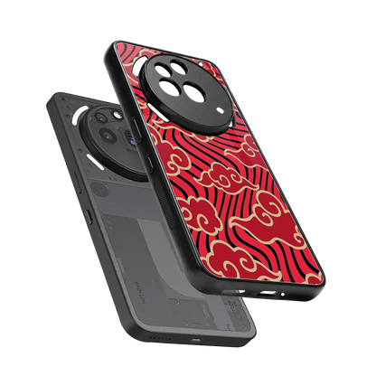 Vermilion Anime sleek nothing phone 3a pro cover with tempered glass back and TPU edges