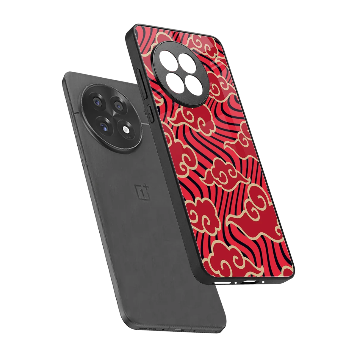 Vermilion Anime sleek oneplus 13r cover with tempered glass back and TPU edges