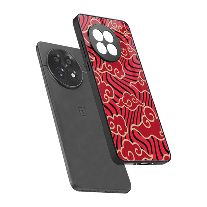 Vermilion Anime sleek oneplus 13r cover with tempered glass back and TPU edges