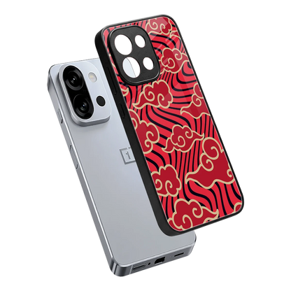 Vermilion Anime sleek oneplus 13s cover with tempered glass back and TPU edges