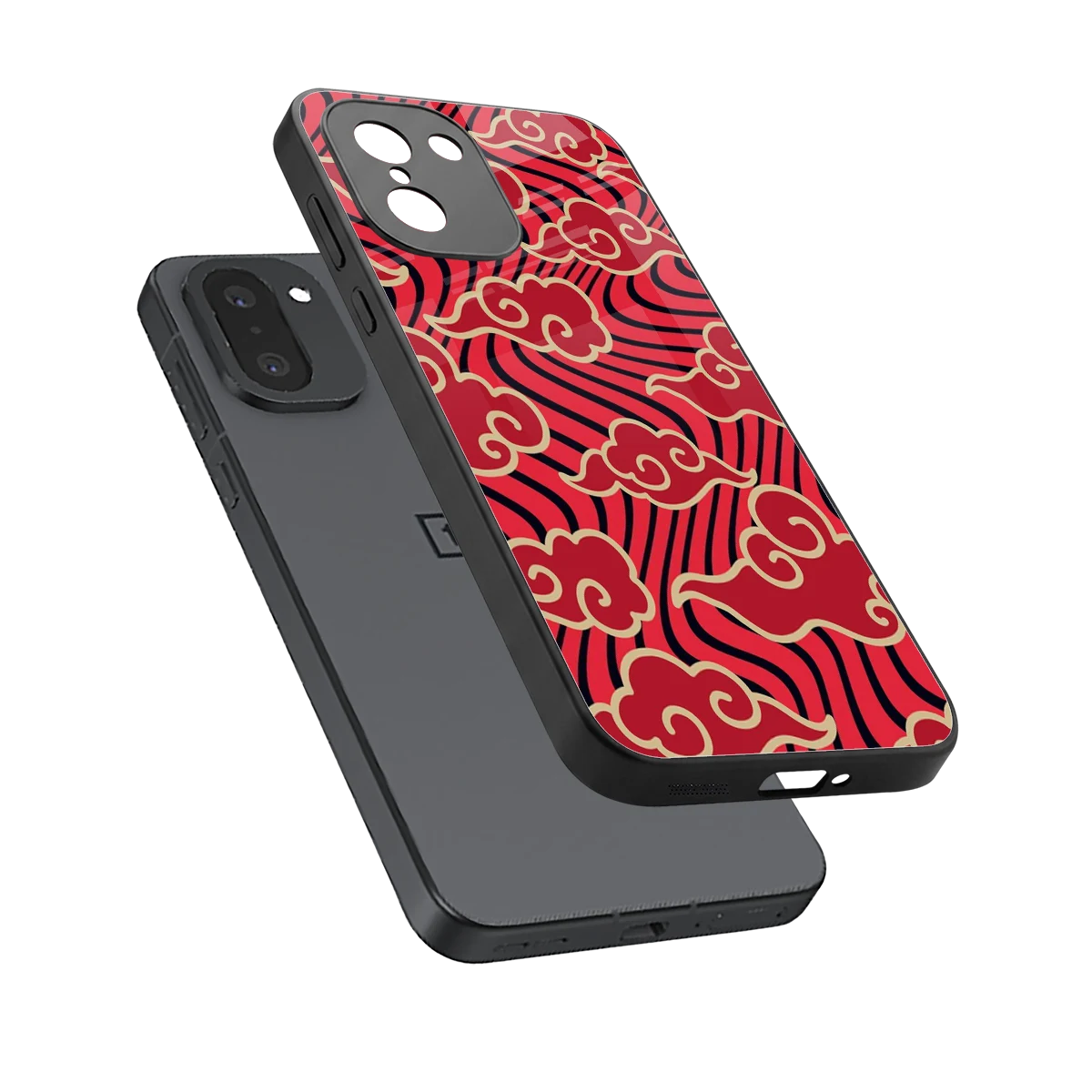 Vermilion Anime sleek oneplus 15r cover with tempered glass back and TPU edges
