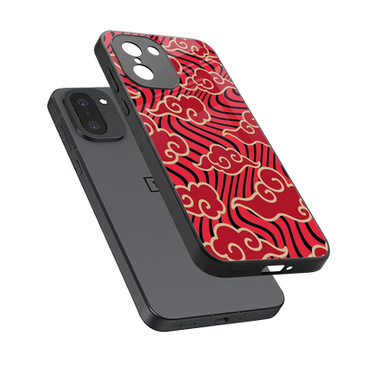Vermilion Anime sleek oneplus 15r cover with tempered glass back and TPU edges