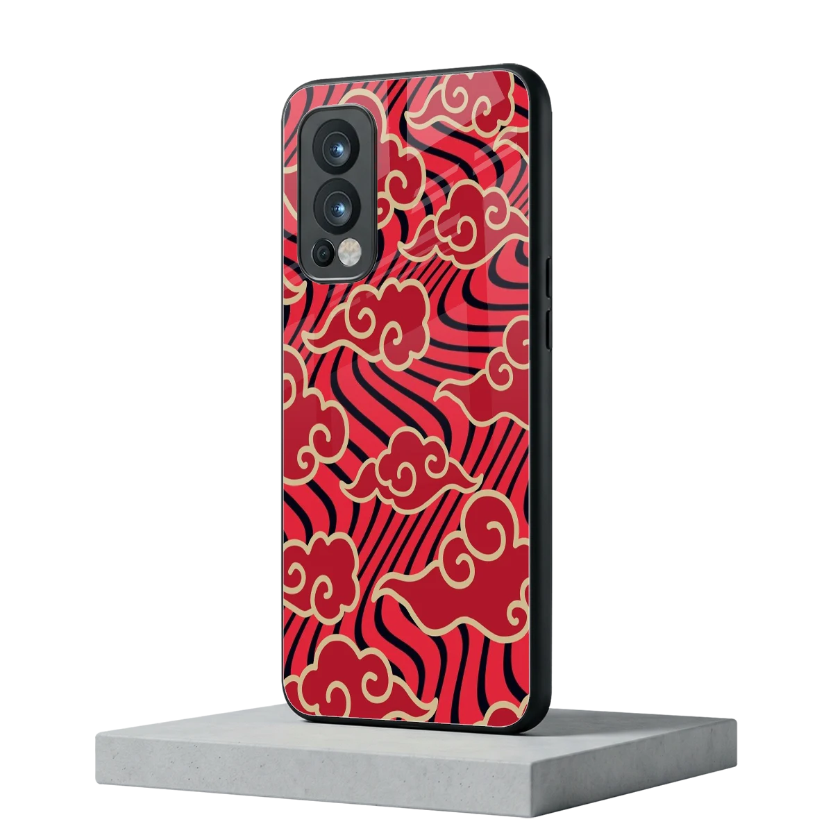 Vermilion Anime oneplus nord 2 mobile cover | shockproof glass phone case