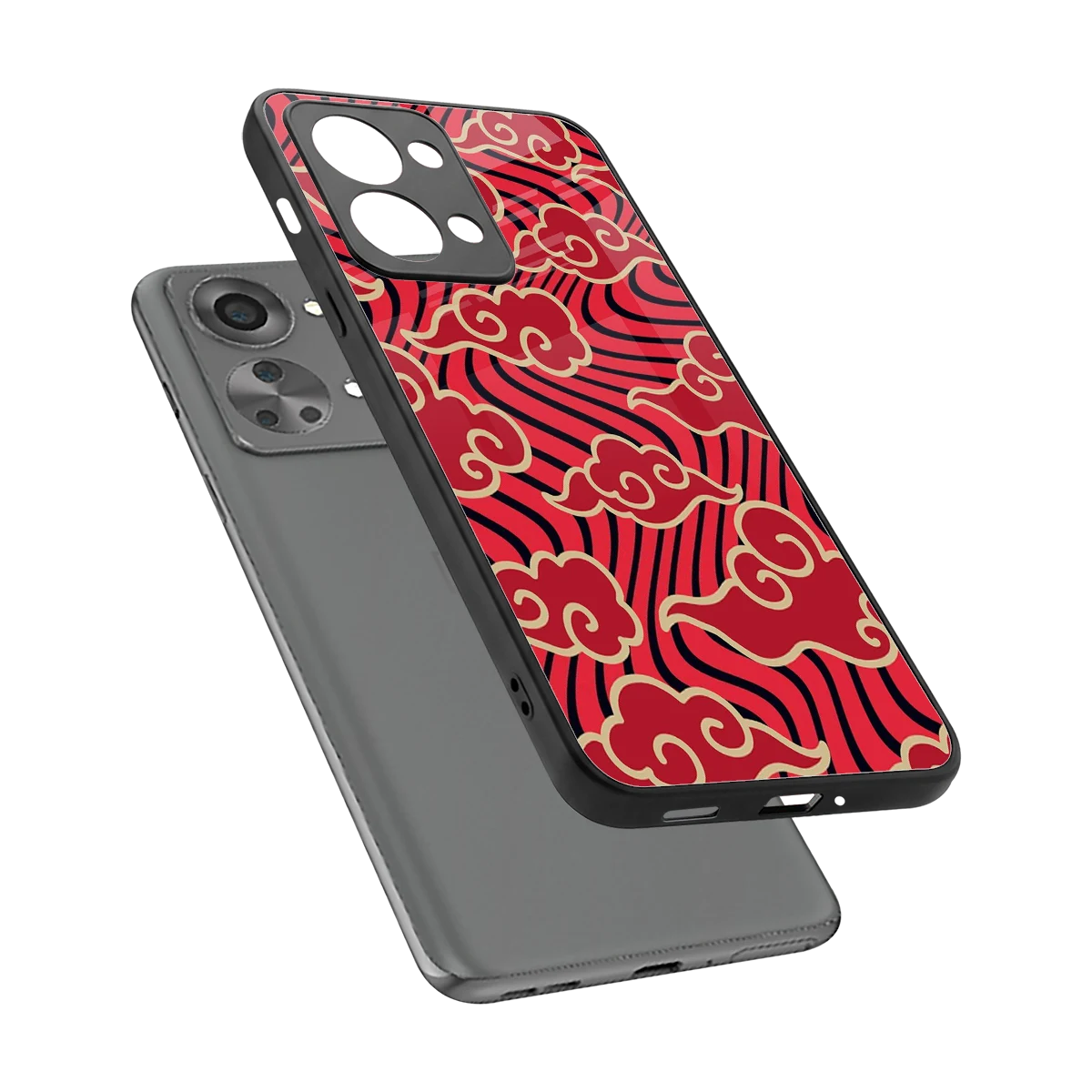 Vermilion Anime sleek oneplus nord 2t cover with tempered glass back and TPU edges