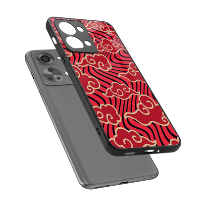 Vermilion Anime sleek oneplus nord 2t cover with tempered glass back and TPU edges