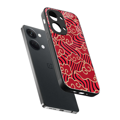 Vermilion Anime sleek oneplus nord 3 cover with tempered glass back and TPU edges