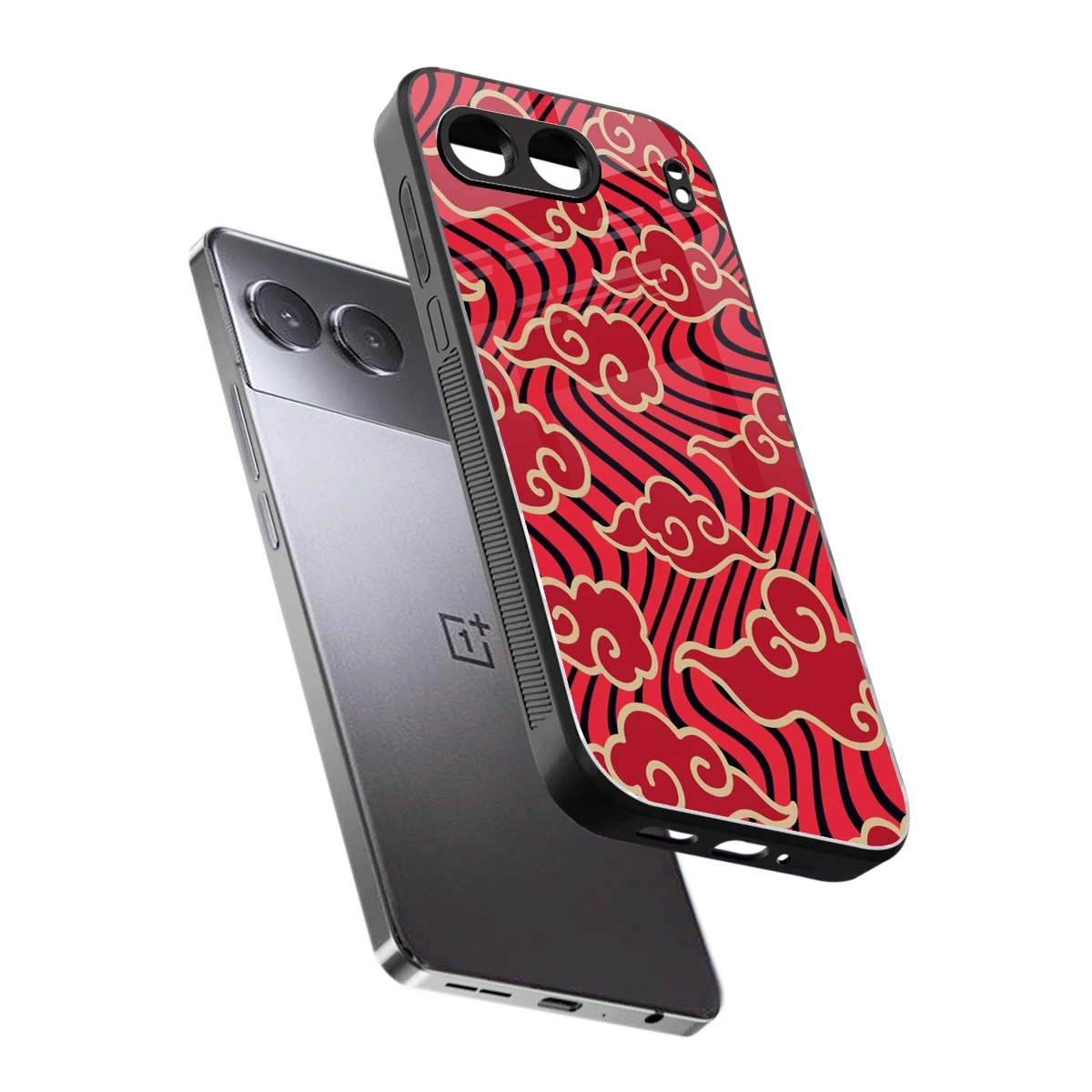 Vermilion Anime sleek oneplus nord 4 cover with tempered glass back and TPU edges