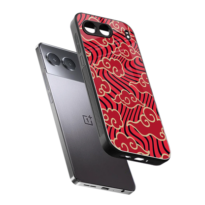 Vermilion Anime sleek oneplus nord 4 cover with tempered glass back and TPU edges