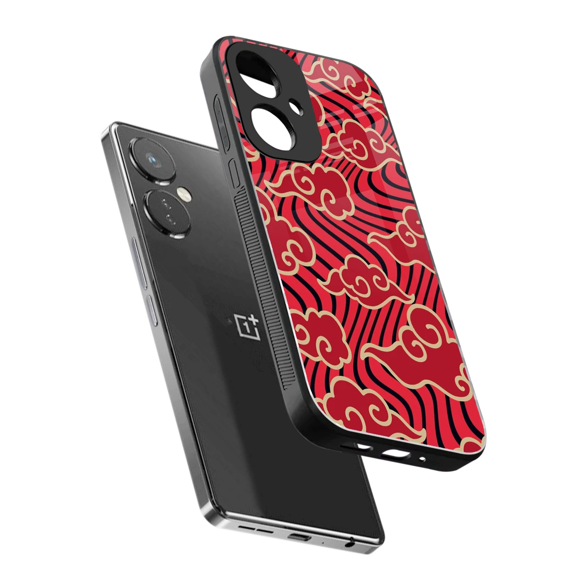 Vermilion Anime sleek oneplus nord ce 3 cover with tempered glass back and TPU edges