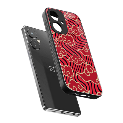 Vermilion Anime sleek oneplus nord ce 3 cover with tempered glass back and TPU edges