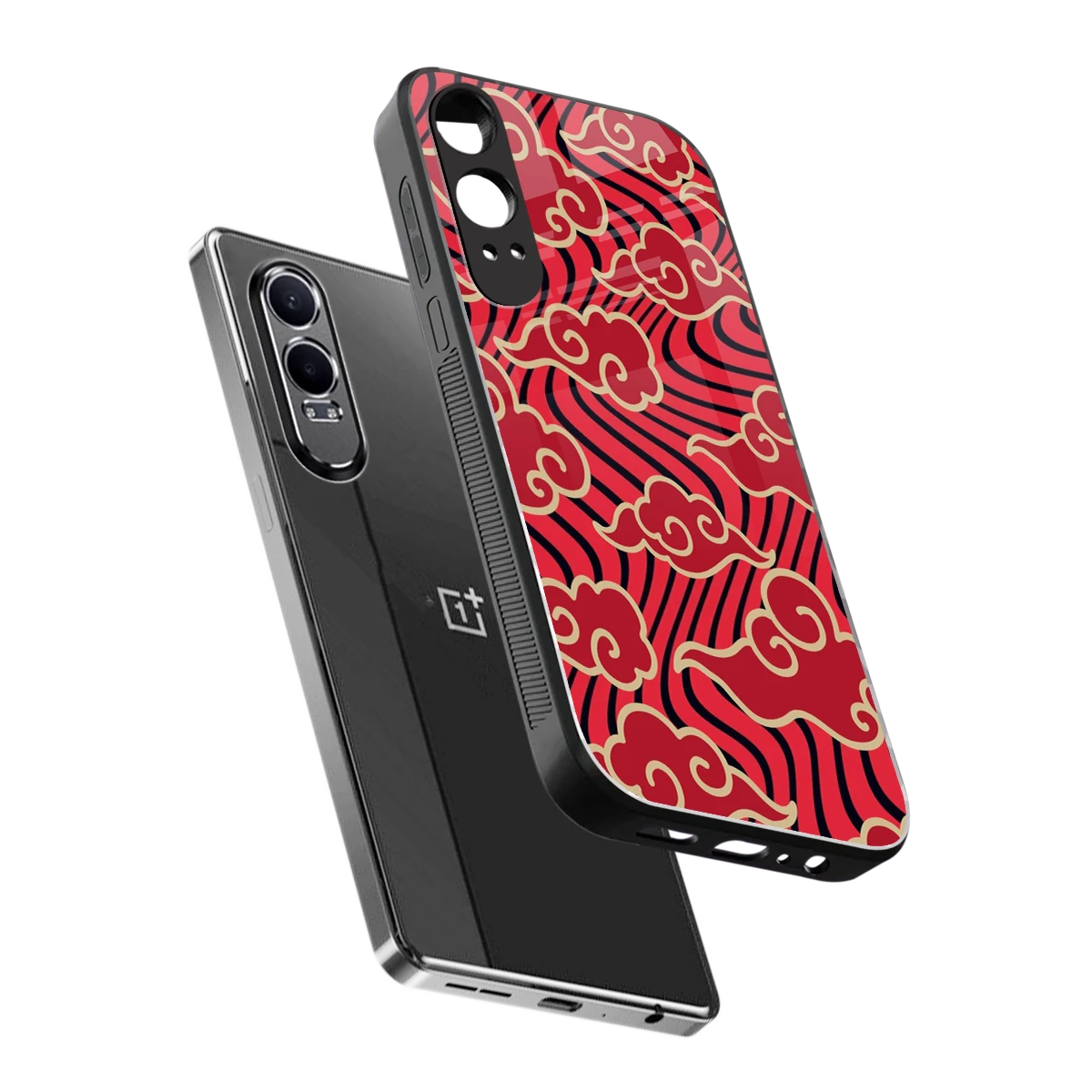 Vermilion Anime sleek oneplus nord ce 4 lite cover with tempered glass back and TPU edges