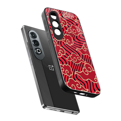 Vermilion Anime sleek oneplus nord ce 4 cover with tempered glass back and TPU edges