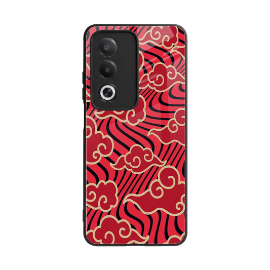 Vermilion Anime back phone cover | glass case for oppo a3 pro