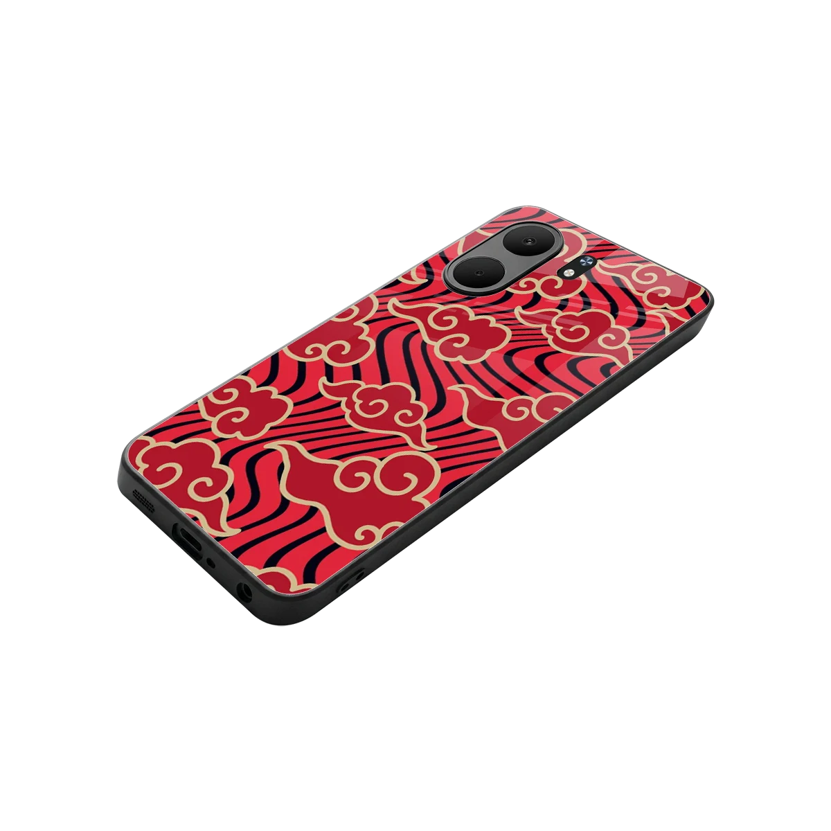 Vermilion Anime stylish phone case for oppo a5x 5g | glossy glass and slim fit