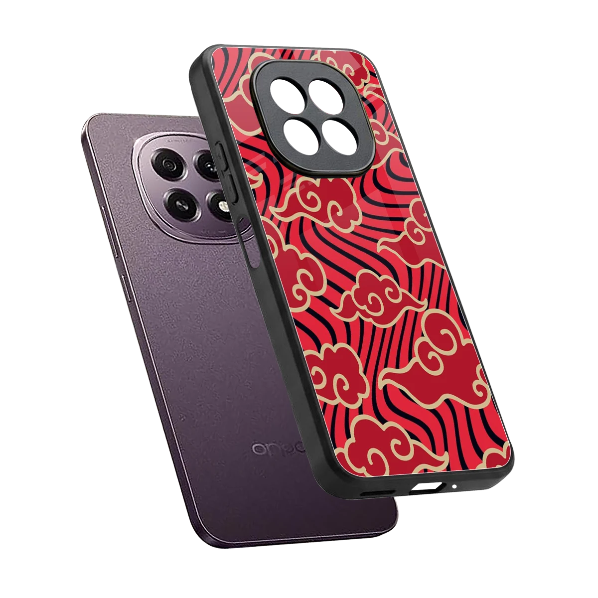 Vermilion Anime sleek oppo f29 5g cover with tempered glass back and TPU edges