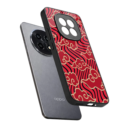Vermilion Anime sleek oppo f29 pro 5g cover with tempered glass back and TPU edges
