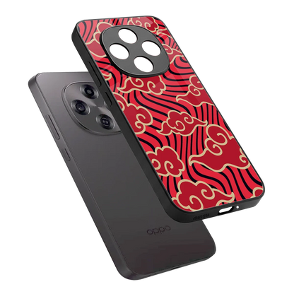 Vermilion Anime sleek oppo f31 pro 5g cover with tempered glass back and TPU edges