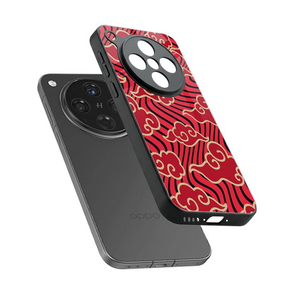 Vermilion Anime sleek oppo find x8 cover with tempered glass back and TPU edges