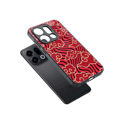 Vermilion Anime sleek oppo find x9 cover with tempered glass back and TPU edges