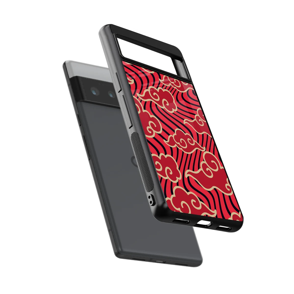 Vermilion Anime sleek google pixel 6 pro cover with tempered glass back and TPU edges