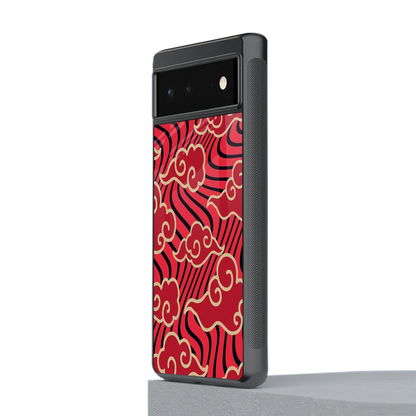 Vermilion Anime stylish phone case for google pixel 6 | glossy glass and slim fit