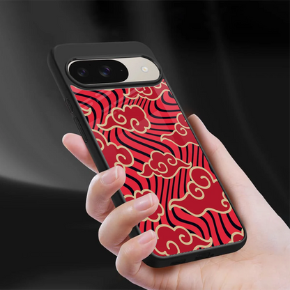 Vermilion Anime sleek google pixel 9 cover with tempered glass back and TPU edges