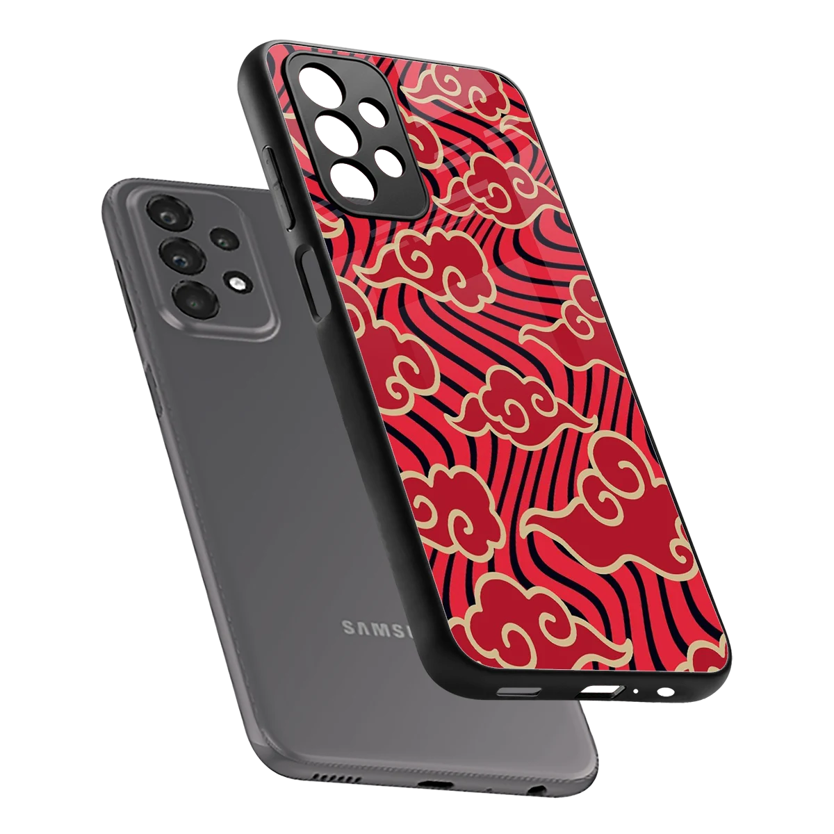 Vermilion Anime sleek samsung galaxy a23 cover with tempered glass back and TPU edges
