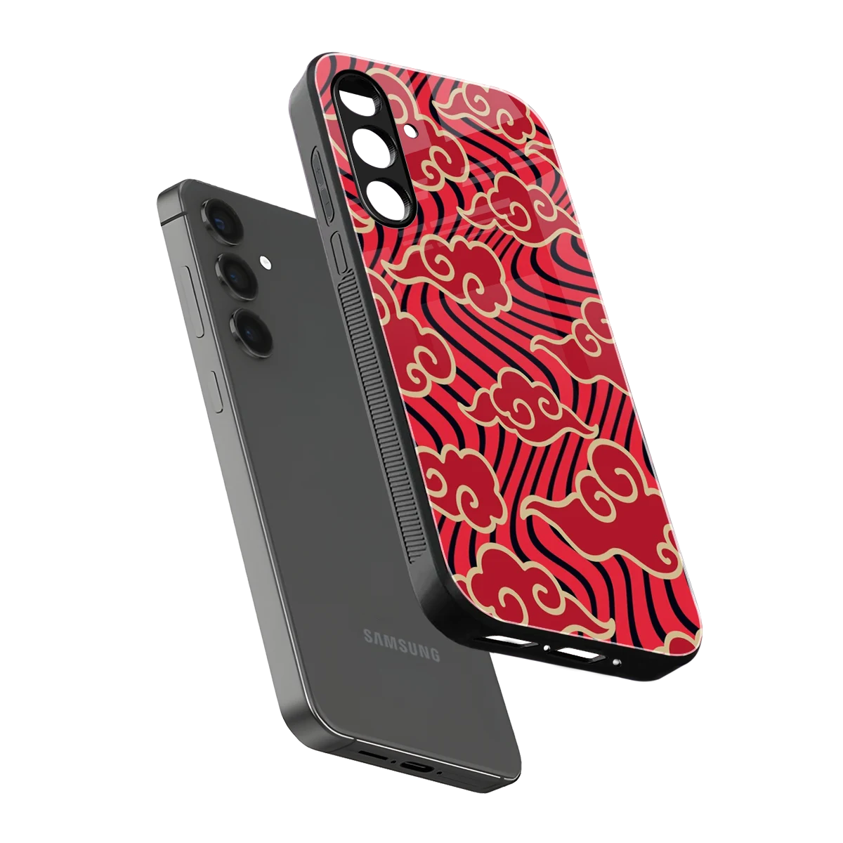 Vermilion Anime sleek samsung galaxy a14 5g cover with tempered glass back and TPU edges