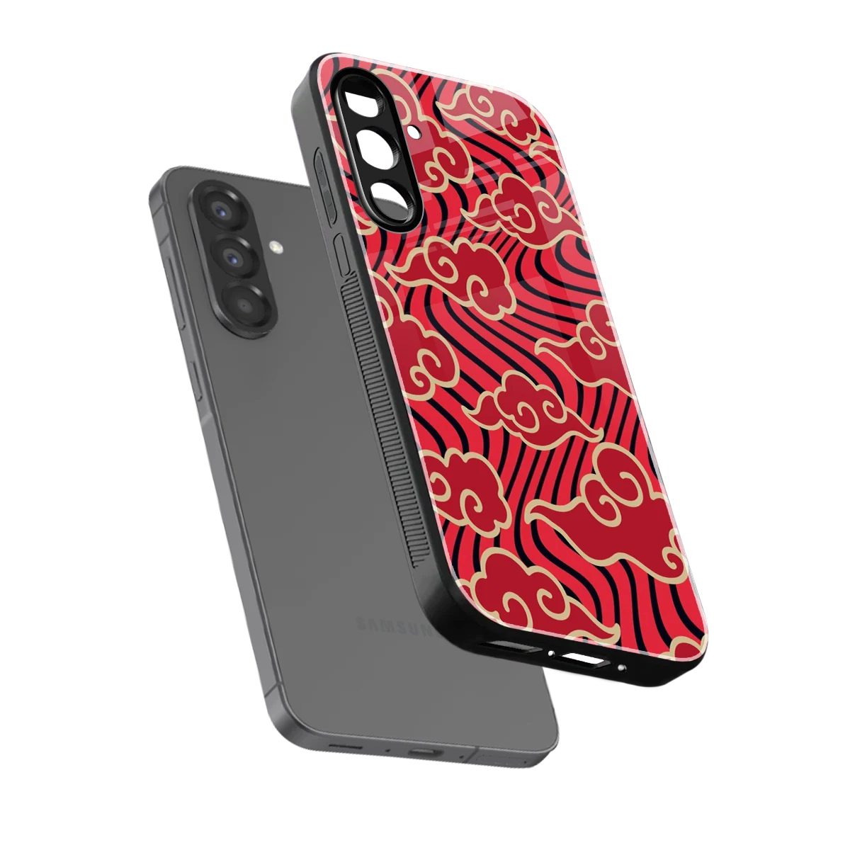 Vermilion Anime sleek samsung galaxy a37 5g cover with tempered glass back and TPU edges