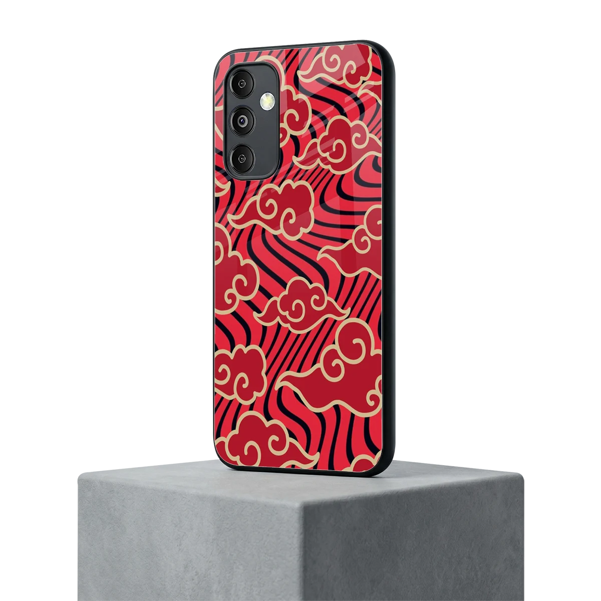 Vermilion Anime samsung galaxy m14 5g mobile cover | shockproof glass phone case