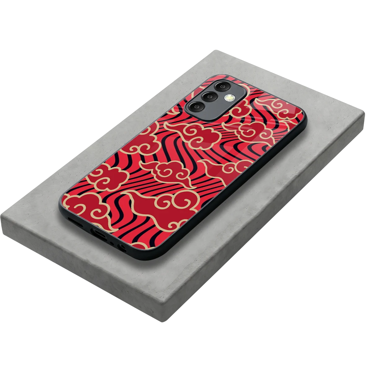 Vermilion Anime stylish phone case for samsung galaxy m14 5g | glossy glass and slim fit