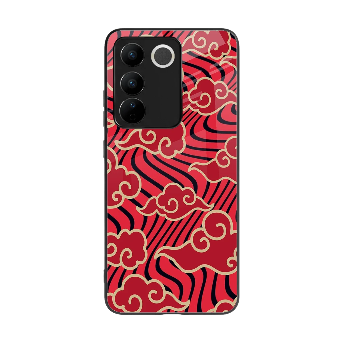 Vermilion Anime back phone cover | glass case for vivo v27 5g