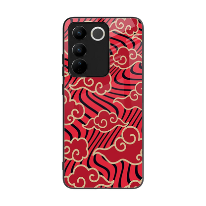 Vermilion Anime back phone cover | glass case for vivo v27 5g