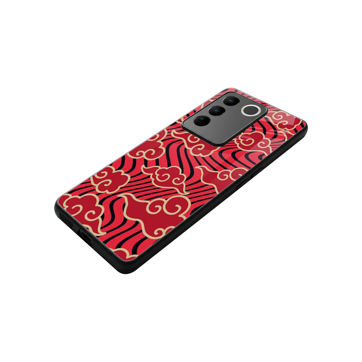 Vermilion Anime stylish phone case for vivo v27 5g | glossy glass and slim fit