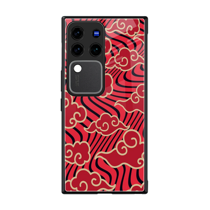 Vermilion Anime back phone cover | glass case forvivo v30 pro