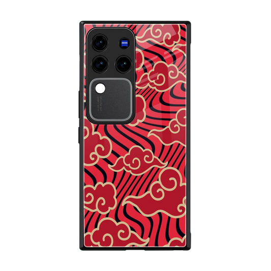 Vermilion Anime back phone cover | glass case forvivo v30 pro