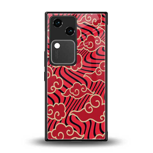 Vermilion Anime back phone cover | glass case for vivo v30