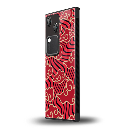 Vermilion Anime vivo v30 mobile cover | shockproof glass phone case