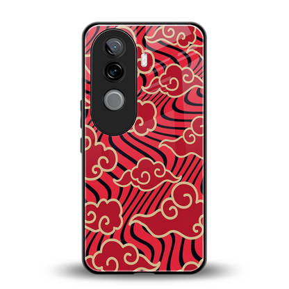 Vermilion Anime back phone cover | glass case for vivo v40e