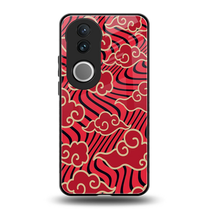 Vermilion Anime back phone cover | glass case for vivo v50