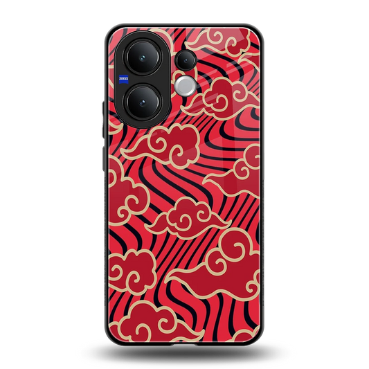Vermilion Anime back phone cover | glass case for vivo v60