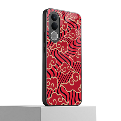 Vermilion Anime vivo v70 fe mobile cover | shockproof glass phone case