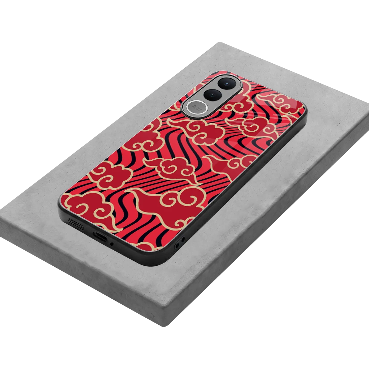 Vermilion Anime stylish phone case for vivo v70 fe | glossy glass and slim fit