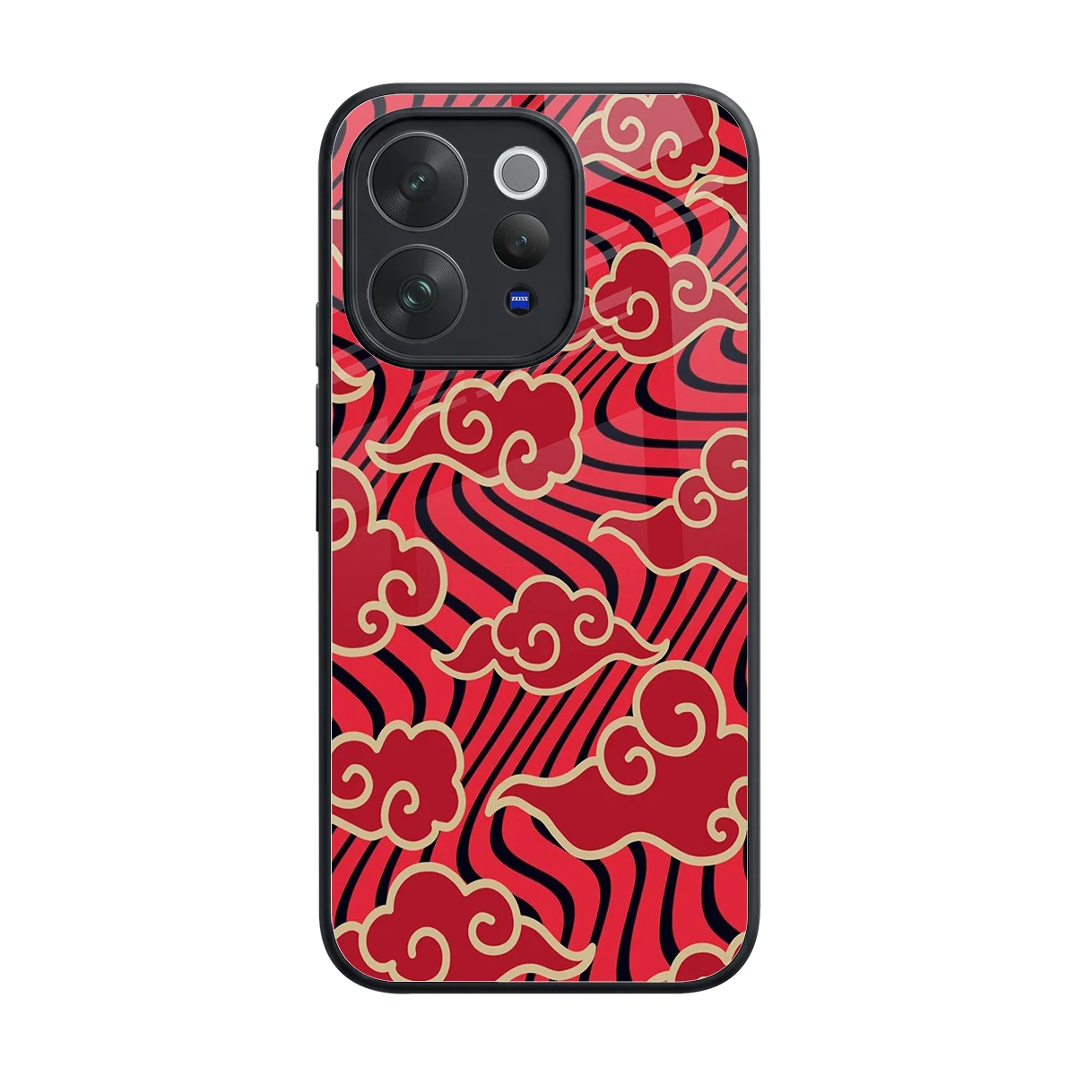 Vermilion Anime back phone cover | glass case for vivo v70 elite