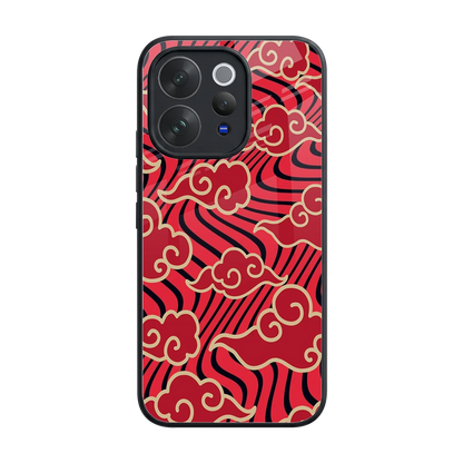 Vermilion Anime back phone cover | glass case for vivo v70 elite