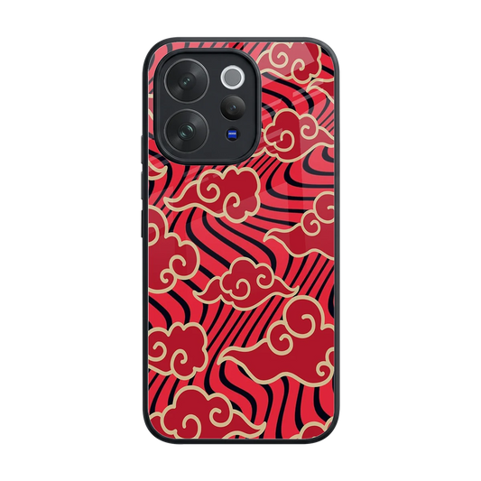 Vermilion Anime back phone cover | glass case for vivo v70 elite
